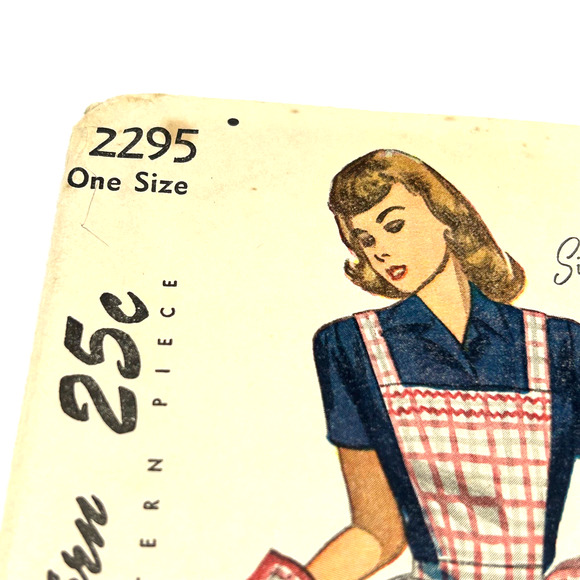 Simplicity Vintage 1950's Pattern #2295 Misses Apron and Mitt One Size - Picture 2 of 6